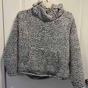 Thick soft fluffy cowl neck pullover sweater sweatshirt